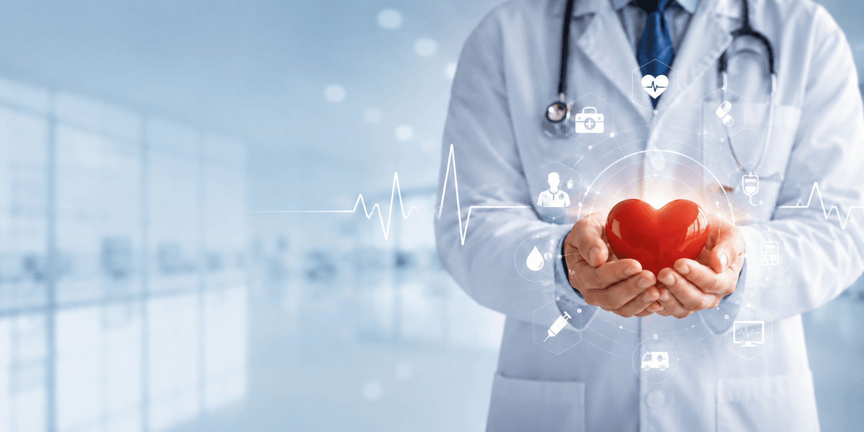 Acrylic medical wall art displayed in a contemporary healthcare interior